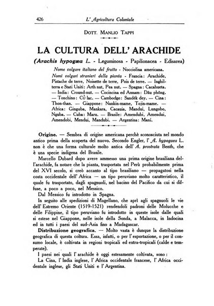 L'agricoltura coloniale organo dell'Istituto agricolo coloniale italiano e dell'Ufficio agrario sperimentale dell'Eritrea