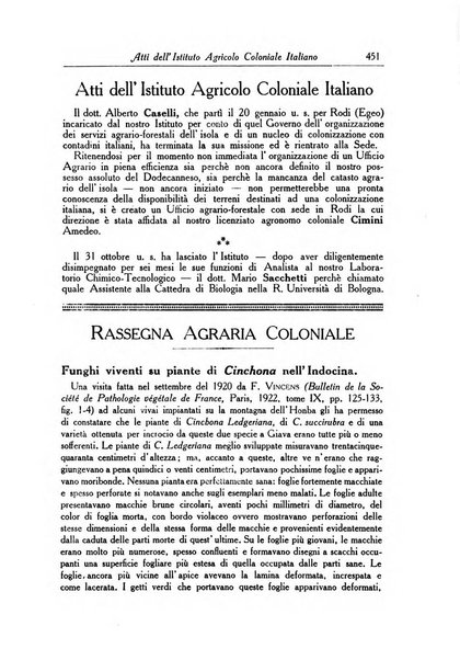 L'agricoltura coloniale organo dell'Istituto agricolo coloniale italiano e dell'Ufficio agrario sperimentale dell'Eritrea