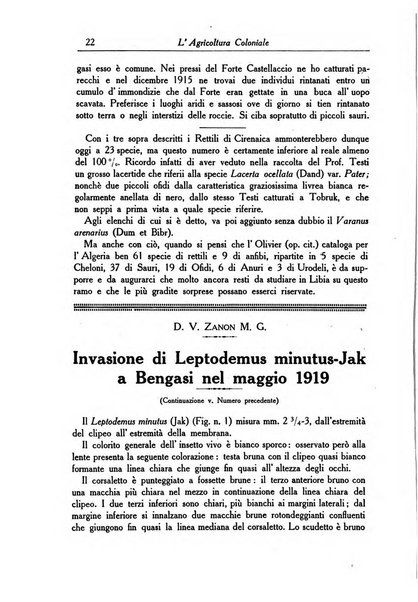 L'agricoltura coloniale organo dell'Istituto agricolo coloniale italiano e dell'Ufficio agrario sperimentale dell'Eritrea