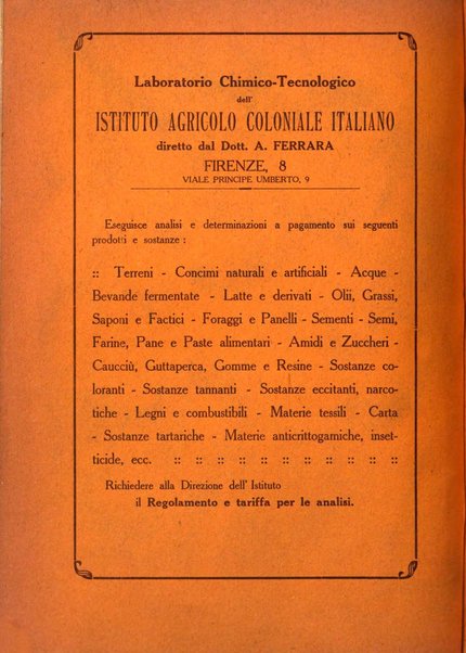 L'agricoltura coloniale organo dell'Istituto agricolo coloniale italiano e dell'Ufficio agrario sperimentale dell'Eritrea