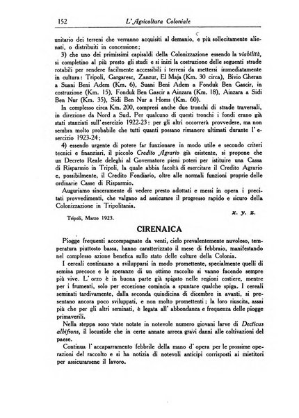 L'agricoltura coloniale organo dell'Istituto agricolo coloniale italiano e dell'Ufficio agrario sperimentale dell'Eritrea