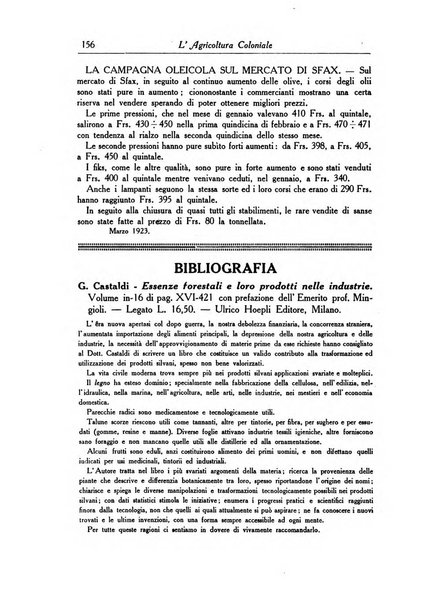 L'agricoltura coloniale organo dell'Istituto agricolo coloniale italiano e dell'Ufficio agrario sperimentale dell'Eritrea