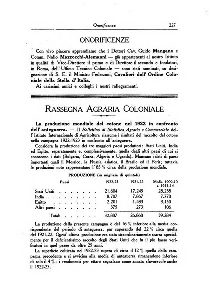 L'agricoltura coloniale organo dell'Istituto agricolo coloniale italiano e dell'Ufficio agrario sperimentale dell'Eritrea