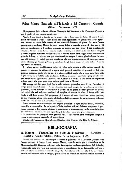 L'agricoltura coloniale organo dell'Istituto agricolo coloniale italiano e dell'Ufficio agrario sperimentale dell'Eritrea