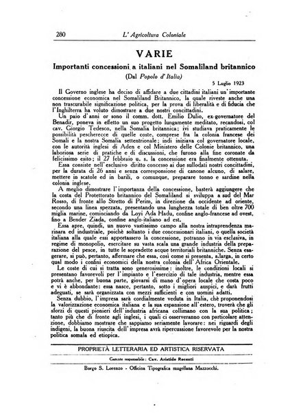 L'agricoltura coloniale organo dell'Istituto agricolo coloniale italiano e dell'Ufficio agrario sperimentale dell'Eritrea