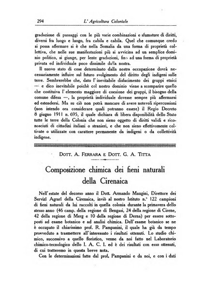 L'agricoltura coloniale organo dell'Istituto agricolo coloniale italiano e dell'Ufficio agrario sperimentale dell'Eritrea