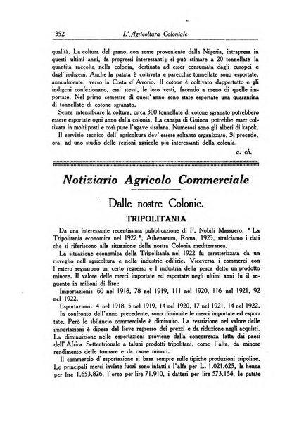 L'agricoltura coloniale organo dell'Istituto agricolo coloniale italiano e dell'Ufficio agrario sperimentale dell'Eritrea