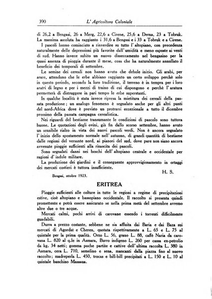 L'agricoltura coloniale organo dell'Istituto agricolo coloniale italiano e dell'Ufficio agrario sperimentale dell'Eritrea