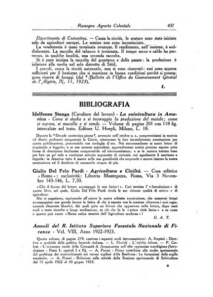 L'agricoltura coloniale organo dell'Istituto agricolo coloniale italiano e dell'Ufficio agrario sperimentale dell'Eritrea