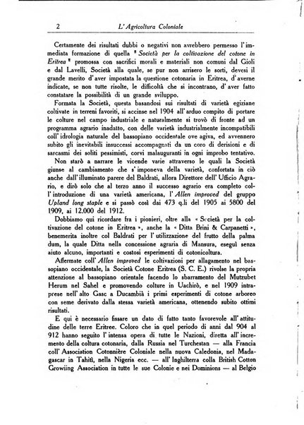 L'agricoltura coloniale organo dell'Istituto agricolo coloniale italiano e dell'Ufficio agrario sperimentale dell'Eritrea