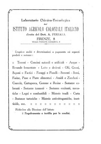 L'agricoltura coloniale organo dell'Istituto agricolo coloniale italiano e dell'Ufficio agrario sperimentale dell'Eritrea