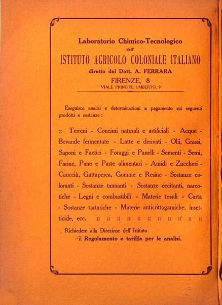 L'agricoltura coloniale organo dell'Istituto agricolo coloniale italiano e dell'Ufficio agrario sperimentale dell'Eritrea