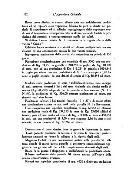 L'agricoltura coloniale organo dell'Istituto agricolo coloniale italiano e dell'Ufficio agrario sperimentale dell'Eritrea