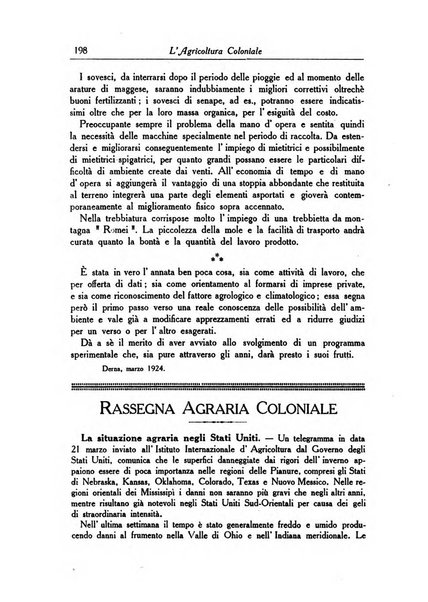 L'agricoltura coloniale organo dell'Istituto agricolo coloniale italiano e dell'Ufficio agrario sperimentale dell'Eritrea