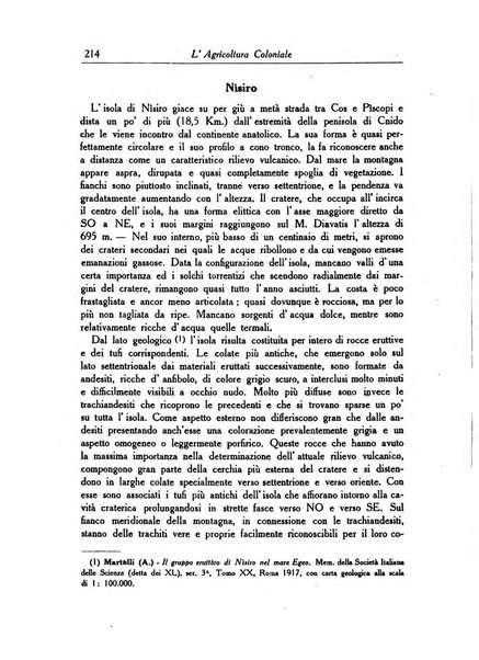 L'agricoltura coloniale organo dell'Istituto agricolo coloniale italiano e dell'Ufficio agrario sperimentale dell'Eritrea