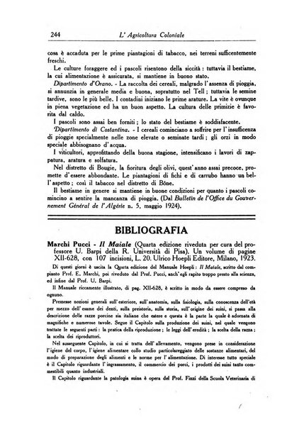 L'agricoltura coloniale organo dell'Istituto agricolo coloniale italiano e dell'Ufficio agrario sperimentale dell'Eritrea