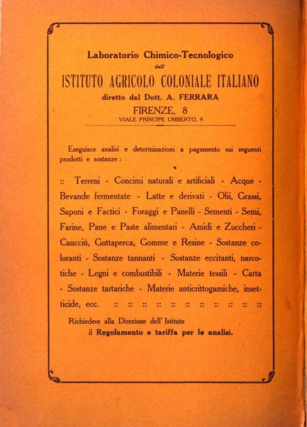 L'agricoltura coloniale organo dell'Istituto agricolo coloniale italiano e dell'Ufficio agrario sperimentale dell'Eritrea