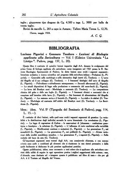 L'agricoltura coloniale organo dell'Istituto agricolo coloniale italiano e dell'Ufficio agrario sperimentale dell'Eritrea