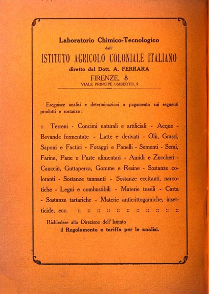 L'agricoltura coloniale organo dell'Istituto agricolo coloniale italiano e dell'Ufficio agrario sperimentale dell'Eritrea