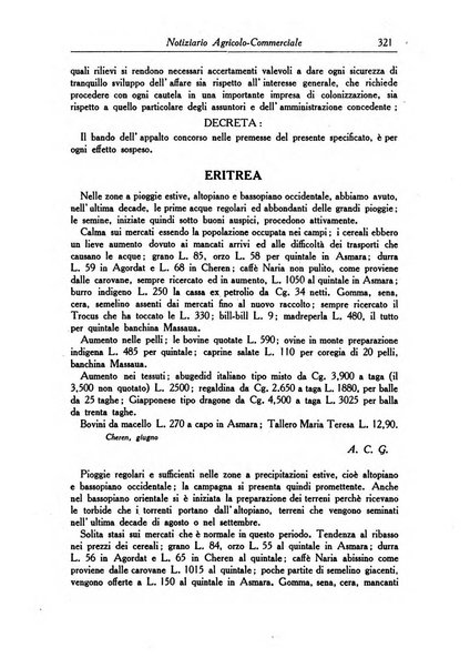 L'agricoltura coloniale organo dell'Istituto agricolo coloniale italiano e dell'Ufficio agrario sperimentale dell'Eritrea