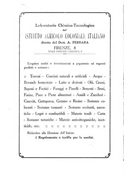 L'agricoltura coloniale organo dell'Istituto agricolo coloniale italiano e dell'Ufficio agrario sperimentale dell'Eritrea