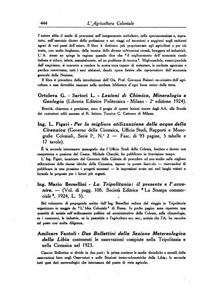 L'agricoltura coloniale organo dell'Istituto agricolo coloniale italiano e dell'Ufficio agrario sperimentale dell'Eritrea