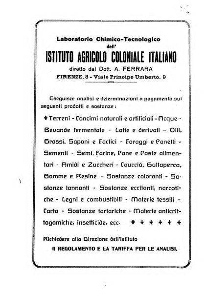 L'agricoltura coloniale organo dell'Istituto agricolo coloniale italiano e dell'Ufficio agrario sperimentale dell'Eritrea