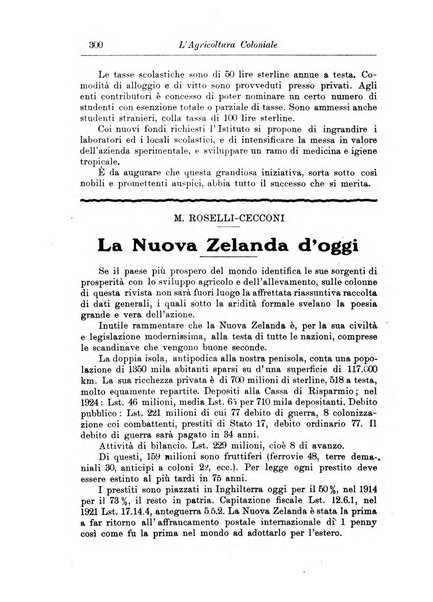 L'agricoltura coloniale organo dell'Istituto agricolo coloniale italiano e dell'Ufficio agrario sperimentale dell'Eritrea