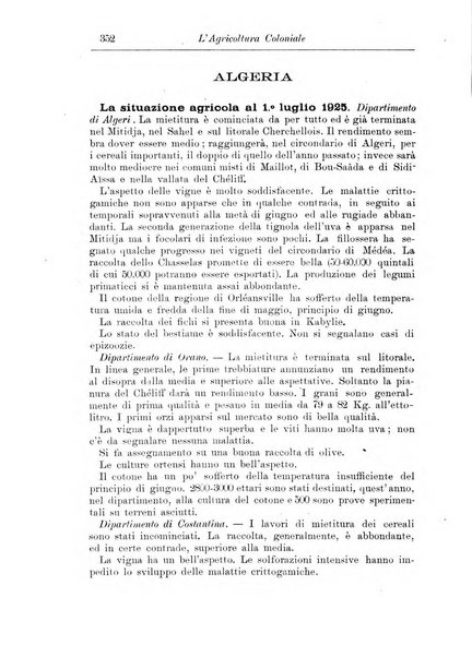 L'agricoltura coloniale organo dell'Istituto agricolo coloniale italiano e dell'Ufficio agrario sperimentale dell'Eritrea