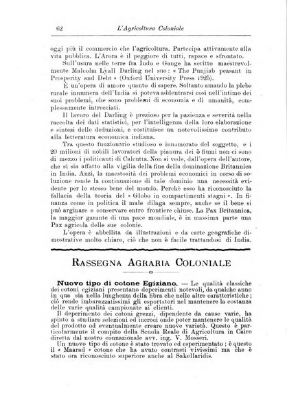 L'agricoltura coloniale organo dell'Istituto agricolo coloniale italiano e dell'Ufficio agrario sperimentale dell'Eritrea