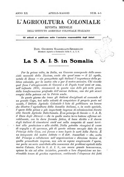 L'agricoltura coloniale organo dell'Istituto agricolo coloniale italiano e dell'Ufficio agrario sperimentale dell'Eritrea