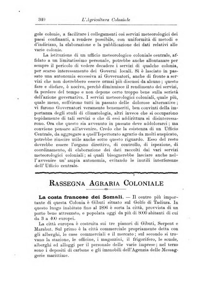 L'agricoltura coloniale organo dell'Istituto agricolo coloniale italiano e dell'Ufficio agrario sperimentale dell'Eritrea