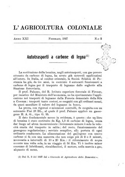 L'agricoltura coloniale organo dell'Istituto agricolo coloniale italiano e dell'Ufficio agrario sperimentale dell'Eritrea