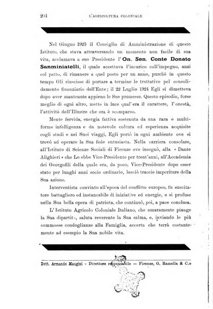 L'agricoltura coloniale organo dell'Istituto agricolo coloniale italiano e dell'Ufficio agrario sperimentale dell'Eritrea