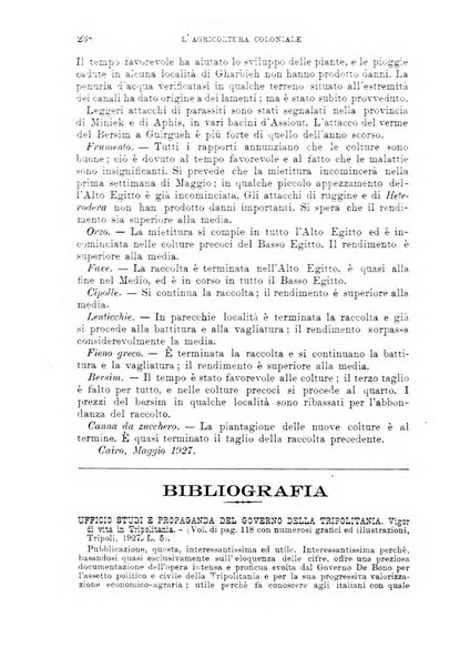 L'agricoltura coloniale organo dell'Istituto agricolo coloniale italiano e dell'Ufficio agrario sperimentale dell'Eritrea