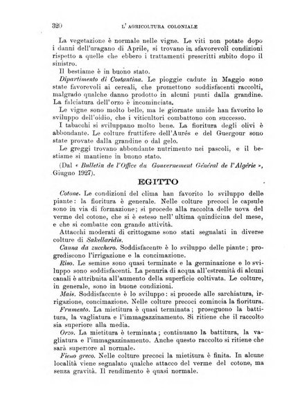 L'agricoltura coloniale organo dell'Istituto agricolo coloniale italiano e dell'Ufficio agrario sperimentale dell'Eritrea