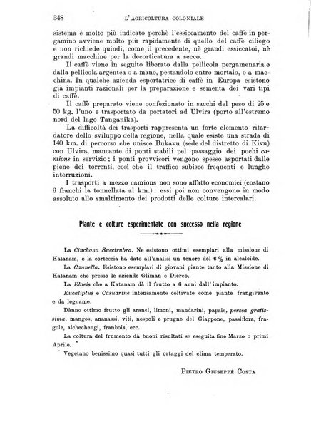 L'agricoltura coloniale organo dell'Istituto agricolo coloniale italiano e dell'Ufficio agrario sperimentale dell'Eritrea