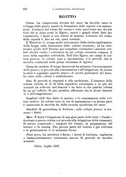 L'agricoltura coloniale organo dell'Istituto agricolo coloniale italiano e dell'Ufficio agrario sperimentale dell'Eritrea