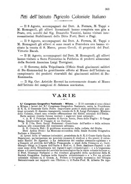 L'agricoltura coloniale organo dell'Istituto agricolo coloniale italiano e dell'Ufficio agrario sperimentale dell'Eritrea