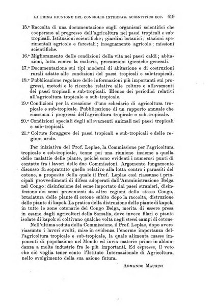 L'agricoltura coloniale organo dell'Istituto agricolo coloniale italiano e dell'Ufficio agrario sperimentale dell'Eritrea