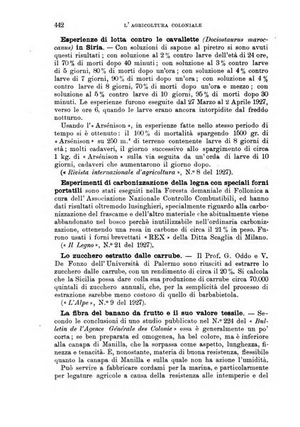 L'agricoltura coloniale organo dell'Istituto agricolo coloniale italiano e dell'Ufficio agrario sperimentale dell'Eritrea