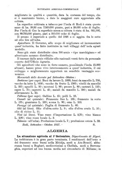 L'agricoltura coloniale organo dell'Istituto agricolo coloniale italiano e dell'Ufficio agrario sperimentale dell'Eritrea