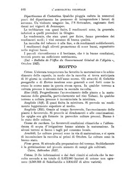 L'agricoltura coloniale organo dell'Istituto agricolo coloniale italiano e dell'Ufficio agrario sperimentale dell'Eritrea