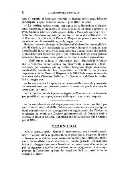 L'agricoltura coloniale organo dell'Istituto agricolo coloniale italiano e dell'Ufficio agrario sperimentale dell'Eritrea