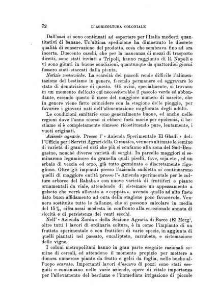 L'agricoltura coloniale organo dell'Istituto agricolo coloniale italiano e dell'Ufficio agrario sperimentale dell'Eritrea