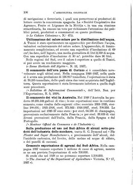 L'agricoltura coloniale organo dell'Istituto agricolo coloniale italiano e dell'Ufficio agrario sperimentale dell'Eritrea