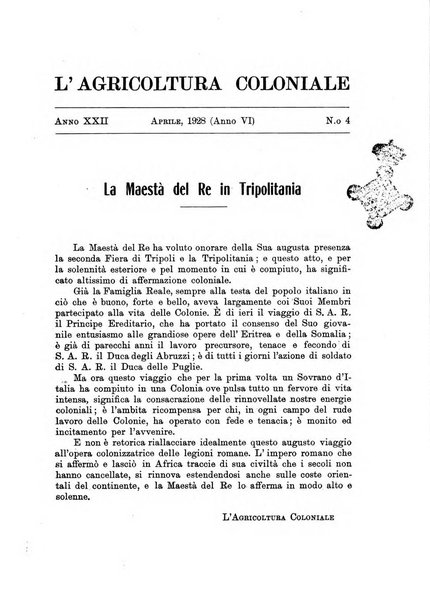 L'agricoltura coloniale organo dell'Istituto agricolo coloniale italiano e dell'Ufficio agrario sperimentale dell'Eritrea