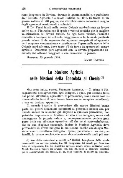 L'agricoltura coloniale organo dell'Istituto agricolo coloniale italiano e dell'Ufficio agrario sperimentale dell'Eritrea