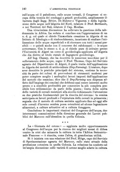 L'agricoltura coloniale organo dell'Istituto agricolo coloniale italiano e dell'Ufficio agrario sperimentale dell'Eritrea