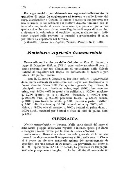 L'agricoltura coloniale organo dell'Istituto agricolo coloniale italiano e dell'Ufficio agrario sperimentale dell'Eritrea